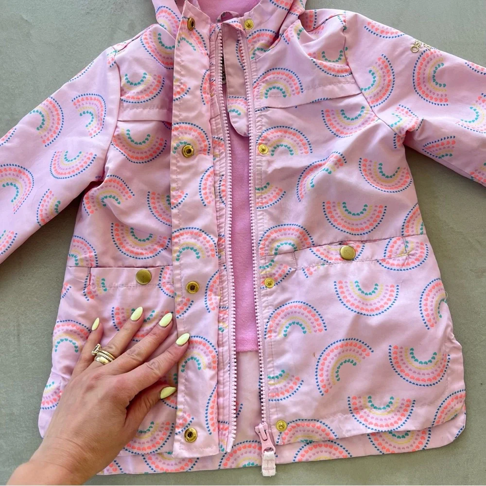 OSHKOSH B’GOSH Raincoat Kids‎ with Rainbow Pattern, Pink, 2T